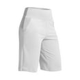 thumbnail image 5 of Audhol Womens Shorts with Pockets, Womens Shorts High Waisted Athletic Long Shorts Plus Size Wide Leg Yoga Pants Yoga Shorts White XL, 5 of 5