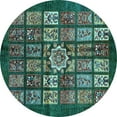 thumbnail image 1 of Ahgly Company Indoor Round Abstract Light Blue Modern Area Rugs, 7' Round, 1 of 4
