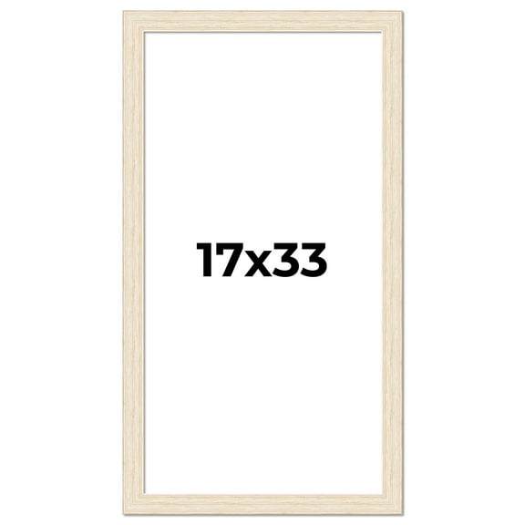 17x33 Frame White Barnwood Picture Frame - Modern Photo Frame Includes UV Acrylic Shatter Guard