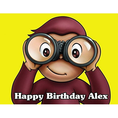 George Case - Curious George Edible Image Photo Cake Topper Sheet Personalized Custom Customized Birthday - 1/4 Sheet - 78042