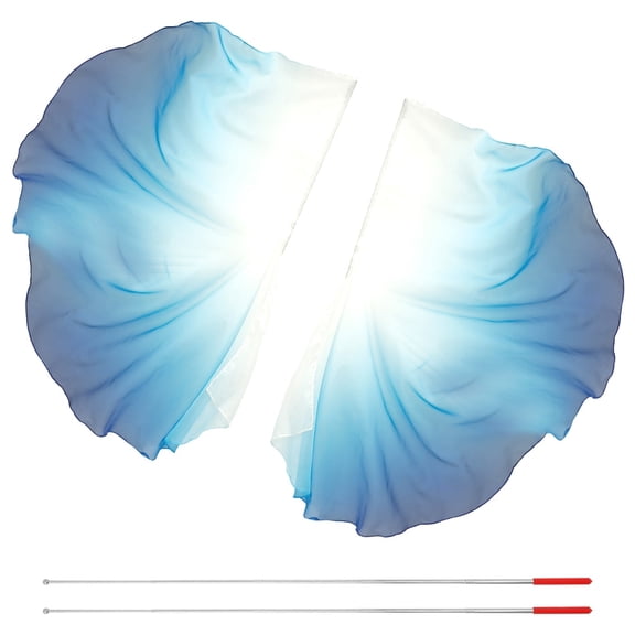 2PCS Dance Worship Flags Praise Dance Flags With Telescopic Pole Half Circle Belly Dance Silk Veils Silk Wing Outdoor Flags