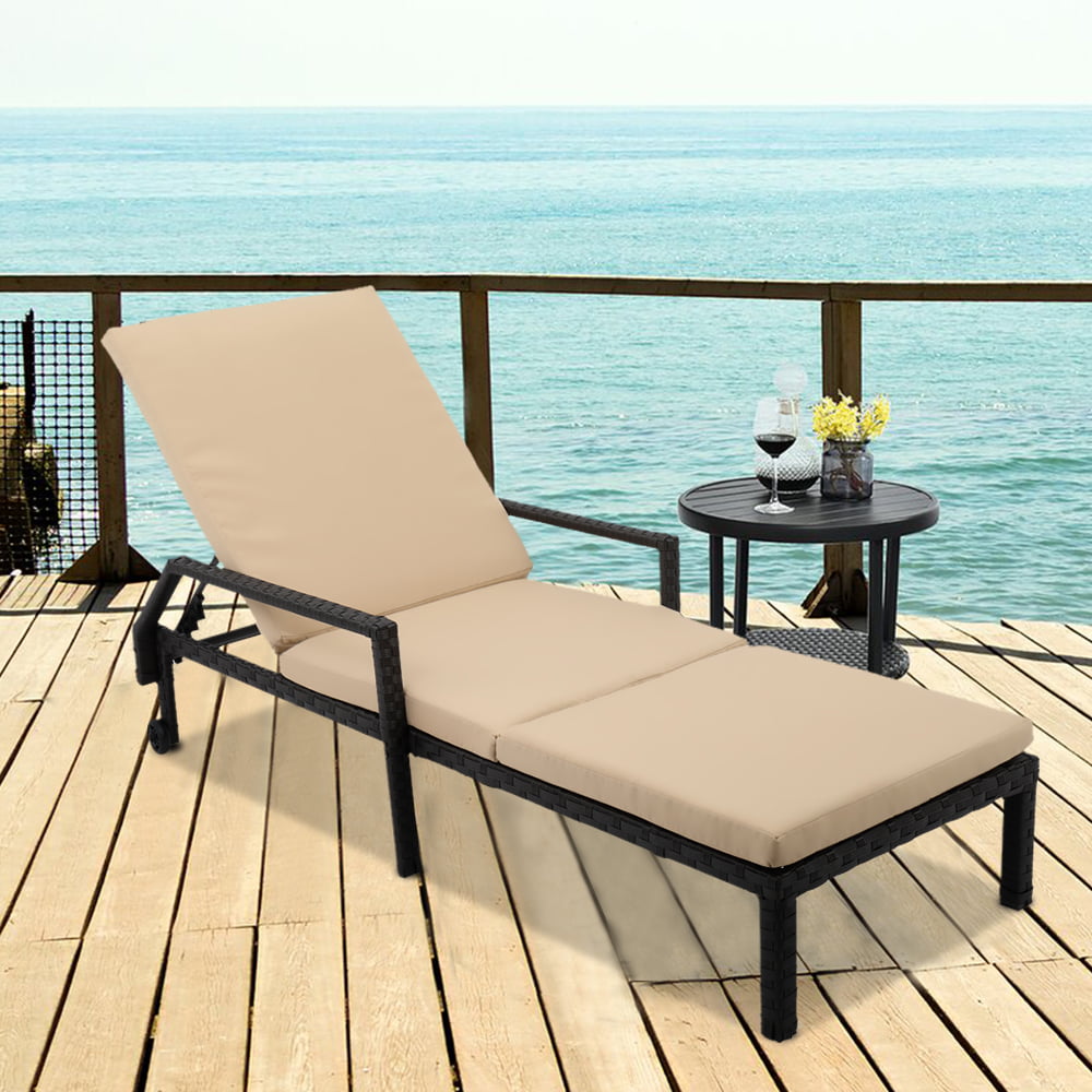 Details about   Outdoor Folding Reclining Beach Sun Patio Chaise Chair Pool Lawn Lounger USA 