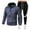 Navy, variant on safuny Men's 2 Piece Hiking Fishing Tracksuits Sets Full Zip Up Hooded Jackets Straight Leg Cargo Joggers Traning Pants Set Sweatsuits Spring Outfits Pockets Black L