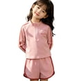 thumbnail image 2 of Girls Swimwear Long Sleeve Rash Guard UPF 50+ Sun Two Piece Bathing Sporty Shorts Swimsuit for Toddler Kids, 2 of 5