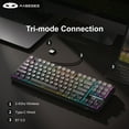 thumbnail image 6 of MageGee LIGHT87 Wireless Creamy Keyboard, Gasket Structure, RGB Backlit, 2.4G/USB-C/BT5.0 Hot Swappable Mechanical Gaming Keyboard for Win/Mac/PC, 8000mAh Battery, Side Printed PBT Keycaps, Black, 6 of 8