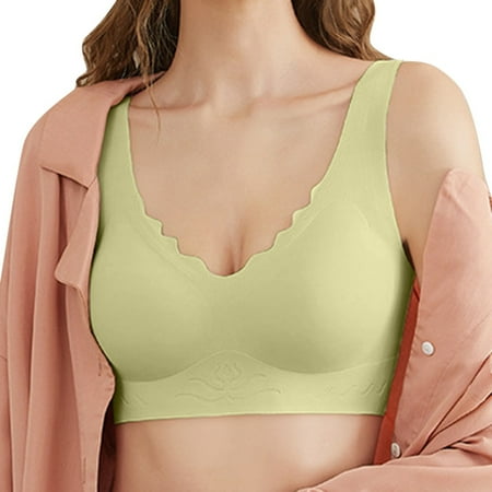 Sopiago Women s Bralette Smooth Comfort Full-Coverage T-Shirt Bra Green M