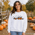 thumbnail image 6 of Skeleton Cats and Pumpkins Sweatshirt, Spooky Halloween Black Cat Sweater, 6 of 9