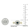 thumbnail image 6 of Dazzlingrock Collection 1.15 Carat (ctw) 10K Blue & White Diamond Swirl Bridal Halo Engagement Ring, Yellow Gold, Size 4.5, 6 of 8