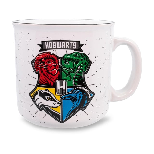 Taza Camper Silver Buffalo con el escudo de Hogwarts de Harry Potter, 590 ml
