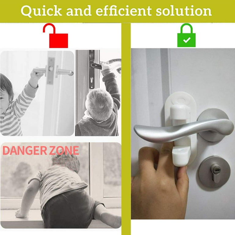 2 Pcs Door Lever Lock Safety Handles Proof Doors Baby Safety For Kids