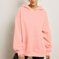 thumbnail image 4 of Umfun Women's Athletic Hoodie Sweatshirt Casual Color Long Sleeve Zipper Pullover Hooded Tops With Pocket Pink 2XL, 4 of 5