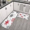 thumbnail image 2 of White Christmas Snowflake Pattern Kitchen Rugs Sets Of 2,Anti Fatigue Kitchen Mat Rugs Non Slip Washable,Decorative Kitchen Floor Mats for Kitchen,Sink,Laundry,17"x30"+17"x47", 2 of 7
