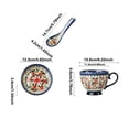 thumbnail image 3 of XINGAG Bohemian Floral Ceramic Mug Set,Large Capacity Coffee Cups With Matching Saucers And Spoon,Colorful Pattern For Breakfast Tea Home Kitchen Decor Gift, 3 of 4