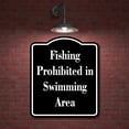 thumbnail image 2 of Fishing Prohibited in Swimming Area BLACK Aluminum Composite Sign 20''x24'', 2 of 9