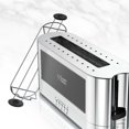 Russell Hobbs 2Slice Glass Accent Long Toaster, Black & Silver