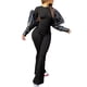 thumbnail image 1 of Gibobby Conjunto de yoga para mujer Monos deportivos de manga larga acanalados para mujer, monos con tirantes en la espalda hueca para Yoga a la moda(Negro,CH), 1 of 5