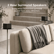 ULTIMEA 5.1ch Sound Bar for Smart TV, Virtual Surround Sound System for TV, App Control, Home Theater Sound System, TV Soundbar with Subwoofer, 2 Surround Speakers,, Opt/AUX, Poseidon R5T
