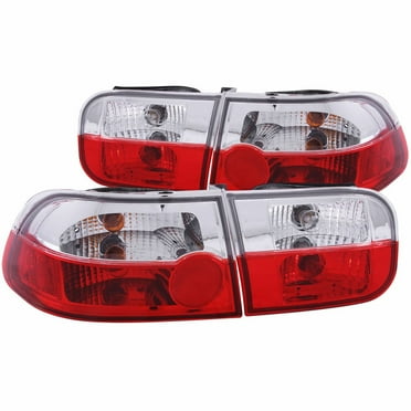 ANZO For Honda Civic 1992 93 94 1995Tail Lights Red/Clear | 221220