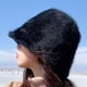 thumbnail image 3 of Sombrero de pescador de moda, térmico, informal, suave, para otoño, para acampar, senderismo, para mujer. Negro, 3 of 9