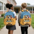 thumbnail image 5 of SEANATIVE Kids' School Backpack 17 Inch Large Capacity School Bag Book Bag Adjustable Straps Casual Daypack for Elementary Middle School Boys Girls, Cartoon Cat Stationery School Bus Pattern, 5 of 7