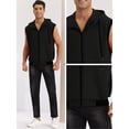 thumbnail image 3 of Unique Bargains Men's Hoodie Vest Zip Up Sleeveless Drawstring Hooded Sweatshirt XL Black, 3 of 5