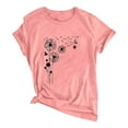thumbnail image 5 of Aoochasliy Womens Blouses Short Sleeve Plus Size Dandelion Prints Round Neck Dressy T-shirt Shirts, 5 of 5