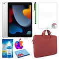 thumbnail image 1 of Paquete de iPad Apple de 10,2" usado (2021, 256 GB, Wi-Fi + celular, plateado) (MK6A3LL/A) con funda roja con cremallera y protector de pantalla, 1 of 8
