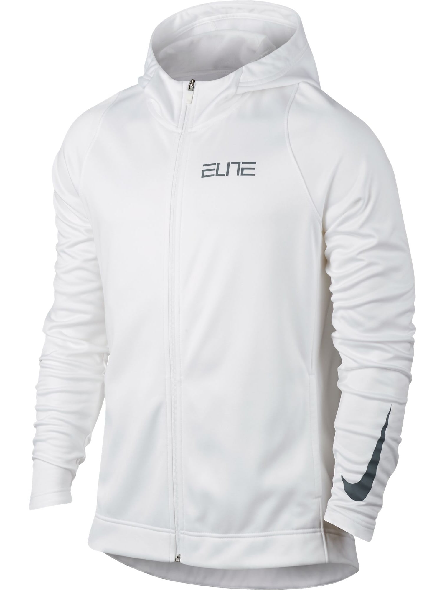 Nike Elite Zip Up Men's Hoody White/Grey 776095-100 - Walmart.com