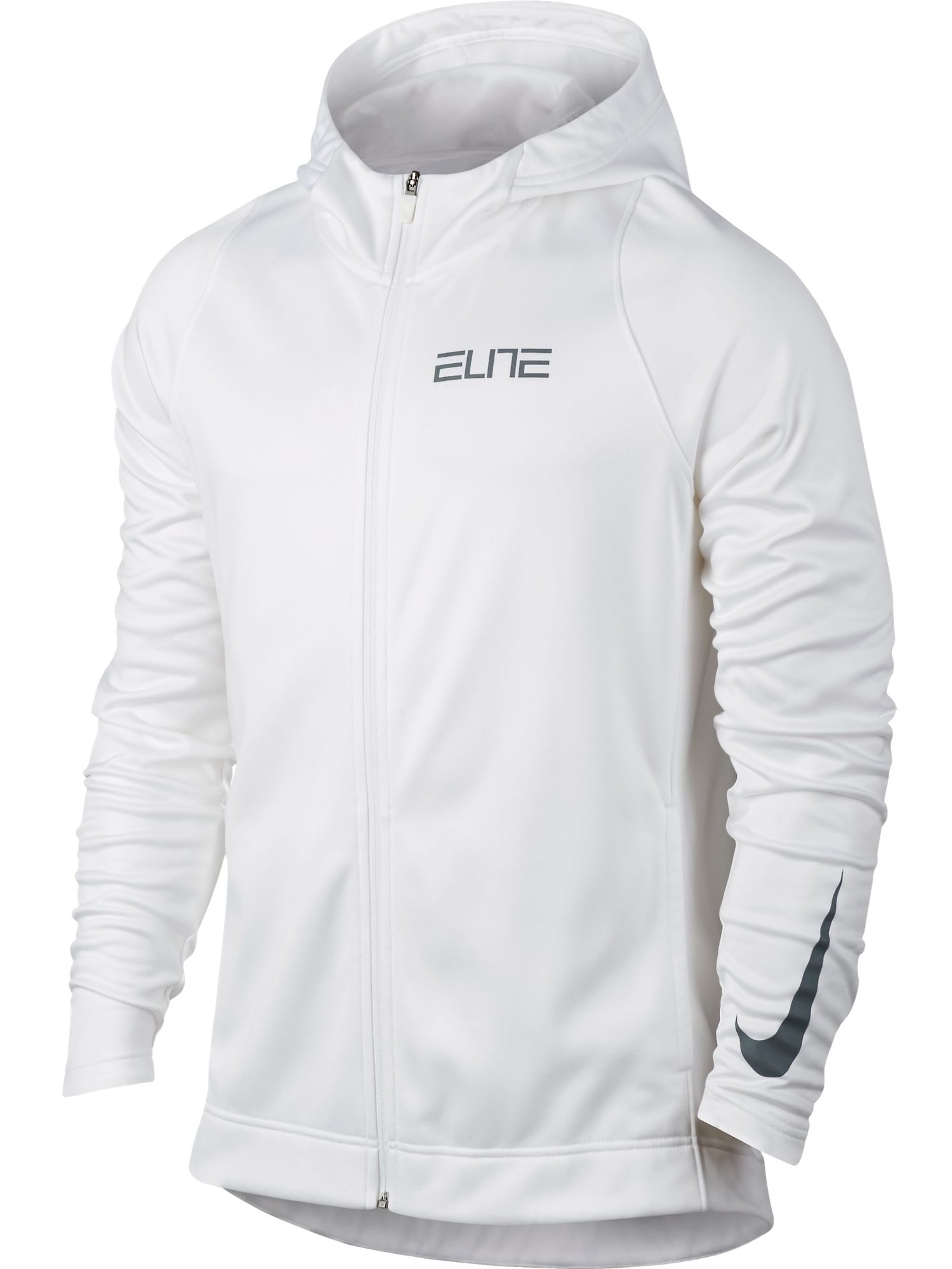Nike Elite Zip Up Men s Hoody White Grey 776095 100 Walmart