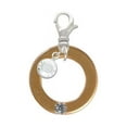 thumbnail image 2 of Delight Jewelry Acrylic 7/8" Ring with 4mm Goldtone Crystal - Silvertone Clip on Charm with Clear Crystal Drop, 2 of 4