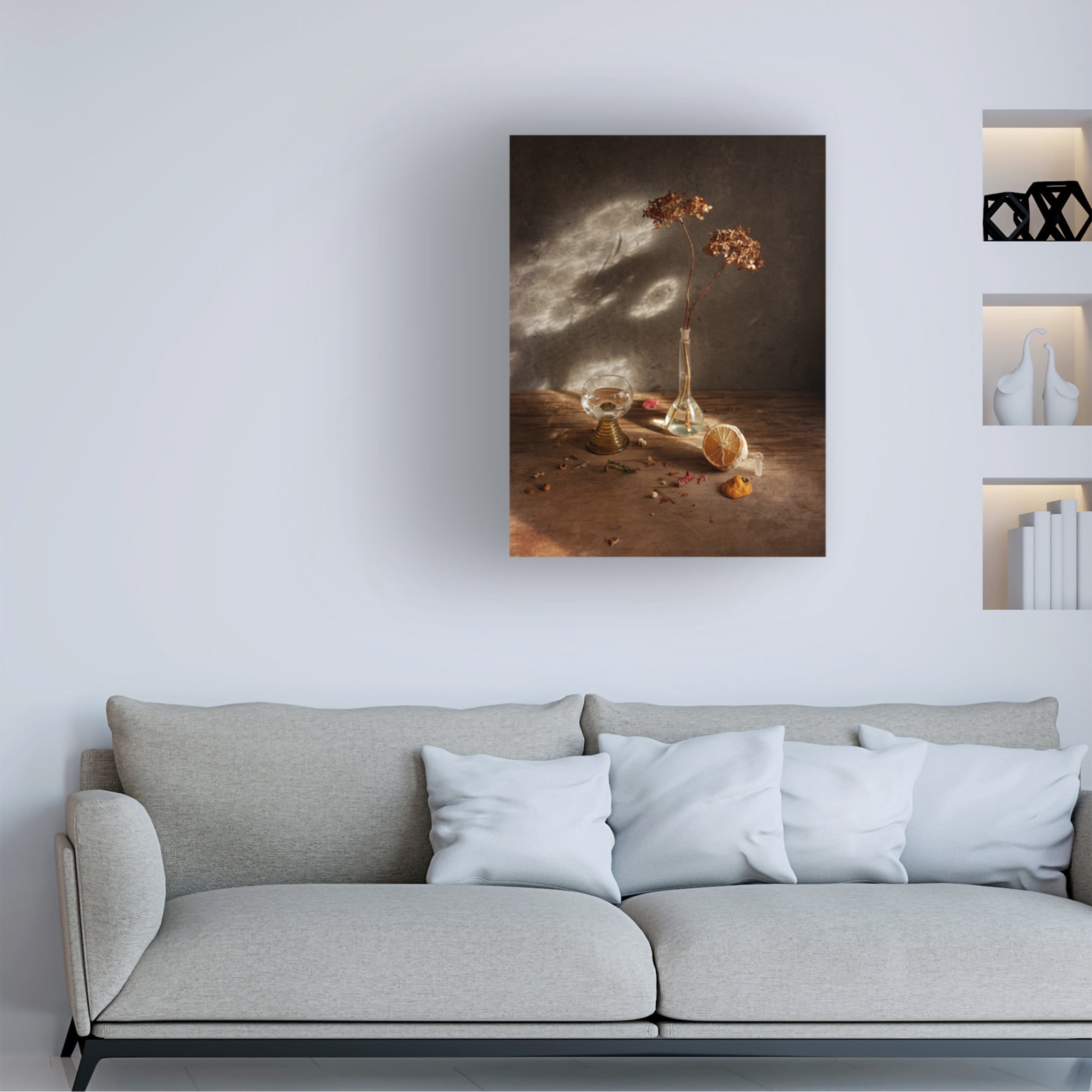 Canvas Wall Art - Ala Pneuma 'With Limoll And Hydrangea February Light' Wall Art for Living Room, Bedroom, or Office Décor by Trademark Fine Art - 18 x 24 Inches