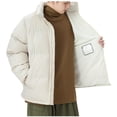 thumbnail image 3 of Ptauao Men's Winter Puffer Jacket Sherpa Lined Wind Resistant Midweight Warm Insulated Quilted Down Coat Parka, 3 of 5