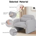 thumbnail image 4 of Pawverly Teddy Fleece Accent Chair with Pillow, Upholstered Armchair Single Sofa Chair for Living Room, Bedroom, or Study, Gray Sherpa Fabric, 4 of 7