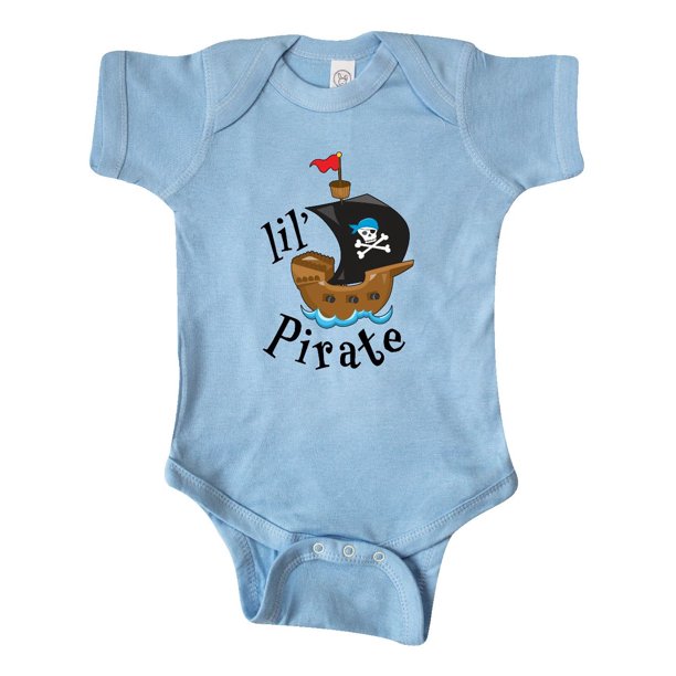 INKtastic - Lil' Pirate pirate ship, blue bandana Infant ...
