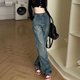 thumbnail image 3 of Rimocy - Vaqueros holgados vintage para mujer (2023), nuevos pantalones cargo anchos desgastados, pantalones rectos de cintura alta estéticos para mujer, 3 of 6