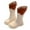 1-Beige, variant on Girls' Zipper High Knee Long Leather Boots Student Princess Boots for Toddler Kids Tall Boots