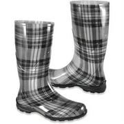 Women's Plaid Print Rain Boots