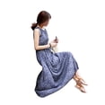 thumbnail image 3 of Vestido floral de cintura alta Ropa de verano para vacaciones Vestido largo sin mangas largo, S Inevent AP001146-01B, 3 of 7