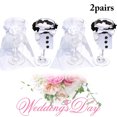 thumbnail image 1 of Coofit 2 Pairs Bride and Groom Cup Covers Creative Wine Glass Decoration for Wedding, 1 of 10