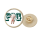 thumbnail image 1 of Broche de oro metálico circular, 1 of 3