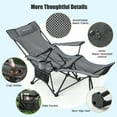 thumbnail image 6 of Aimee Lii Camping Lounge Chair with Detachable Footrest Adjustable Backrest, Portable Folding Chair, Gray, 6 of 8