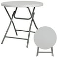 thumbnail image 2 of MarketLane 2X 32" Round Folding Table Plastic Card Table Circle Dining Table Heavy Duty Portable w/Handle for Picnic Party Camping Dining Wedding Event Indoor Outdoor Lightweight White, 2 of 15