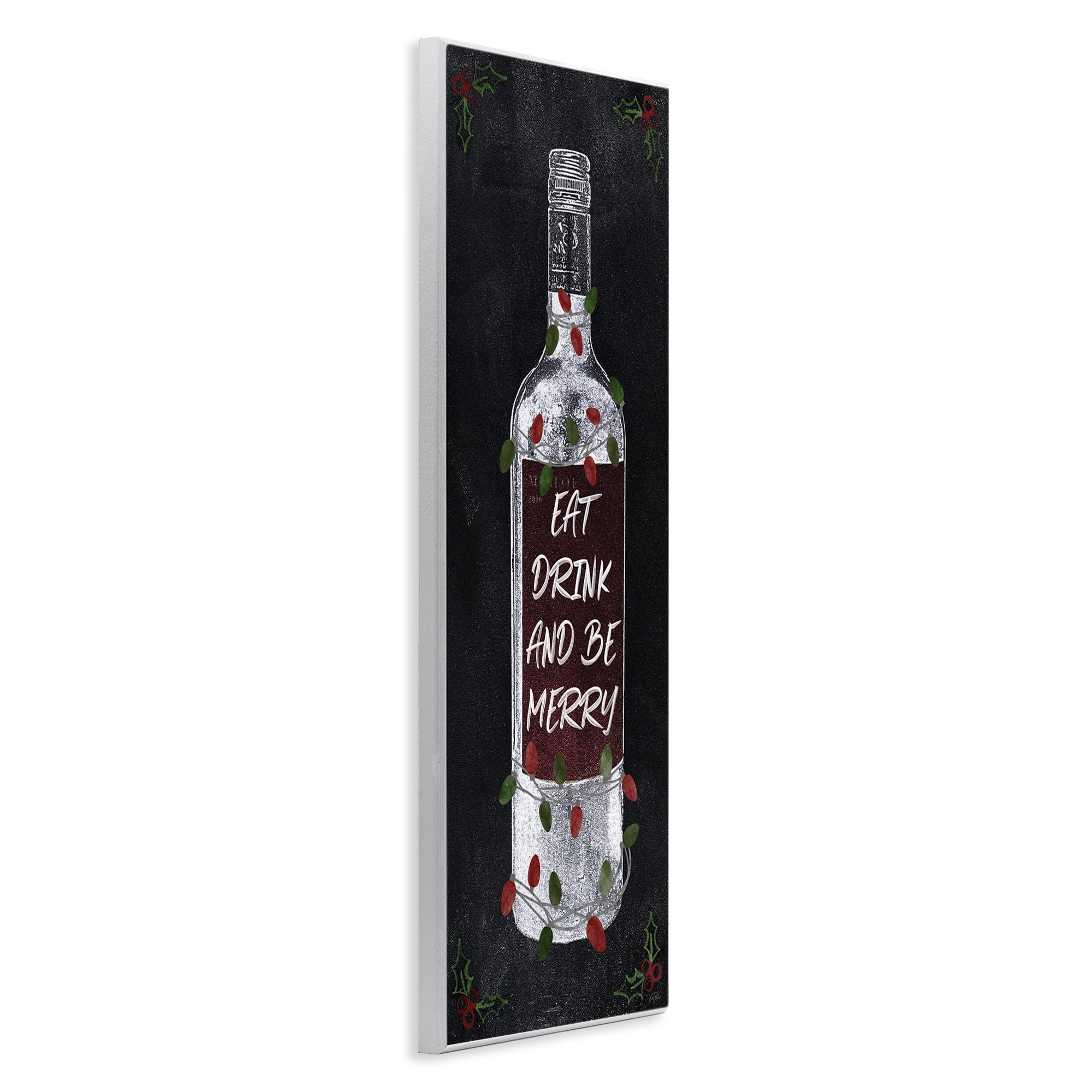 Stupell Industries Eat Drink Be Merry Holiday Painting Unframed Art Prints Wall Art, 7 x 17