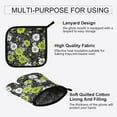 thumbnail image 3 of Yayeee Oven Mitts and Pot Holder Set of 2 Heat Resistant Kitchen Gloves Baking Hot Pad, White Flower Pattern, 3 of 5