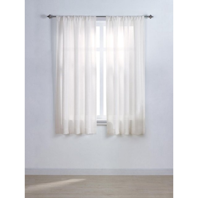 Mainstays Tille 63" Solid Rod Pocket Window Curtains Panel