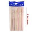 thumbnail image 2 of Hgallory 100PCS Disposable Plastic Curved Drink Straws, Colorful Food Grade BPA-Free Bendy Straw, Birthday Festival Party Supplies for Smoothies, Milkshakes, Juice, Tea & Cocktails, Multicolor, 2 of 8