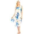 thumbnail image 5 of Sakkas Clara Women's Casual Summer Sleeveless Sundress Loose Floral Print Dress - W-Blue - One Size, 5 of 5