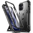 thumbnail image 1 of IBAOLE Révolution pour iPhone 12 / iPhone 12 Pro Étui 6.1 Pouces (Sortie 2020), Étui Protectrice Robuste à Double Couche Antichoc avec Support et Protecteur d'Écran Intégré, Noir/noir, 1 of 7