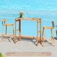 thumbnail image 4 of Gymax Acacia Wood Outdoor Bar Table w/Slatted Tabletop for Balcony Backyard Garden, 4 of 10