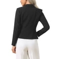 thumbnail image 3 of INSPIRE CHIC Blazer for Women Notched Lapel Button Down Long Sleeve Asymmetric Suit Jacket with Pockets L Black, 3 of 5